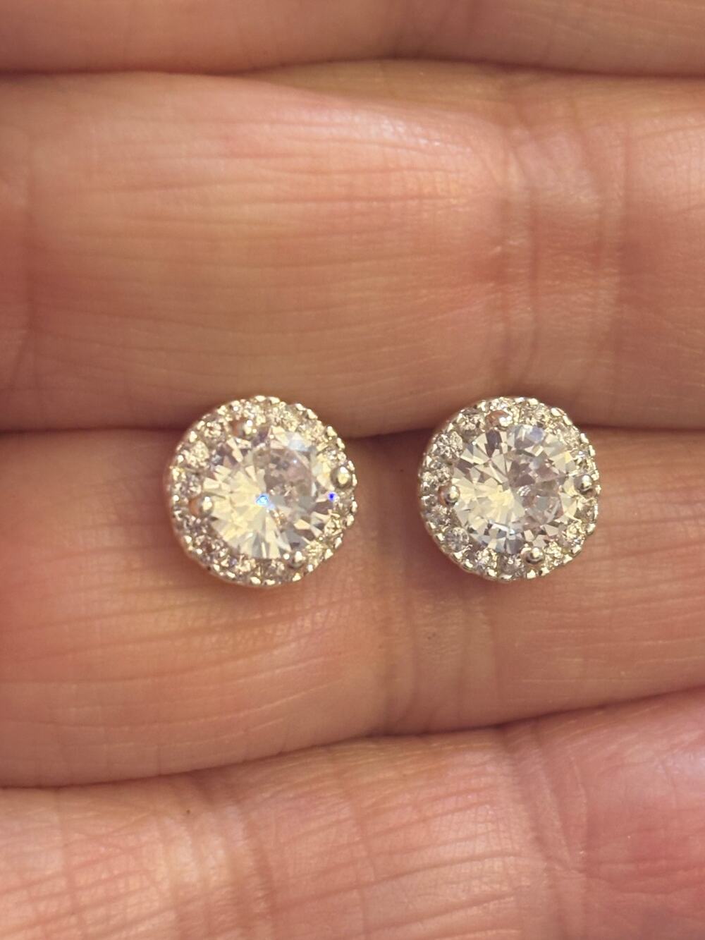 NWT Earrings Made With Swarovski Crystal Halo Studs
